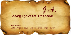 Georgijevits Artemon névjegykártya